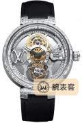 路易·威登TAMBOUR MOONTambour Moon日內(nèi)瓦印記鑲鉆飛行陀飛輪腕表